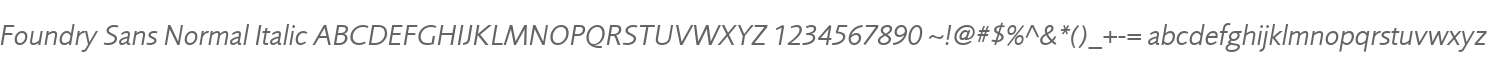 Foundry Sans Normal Italic
