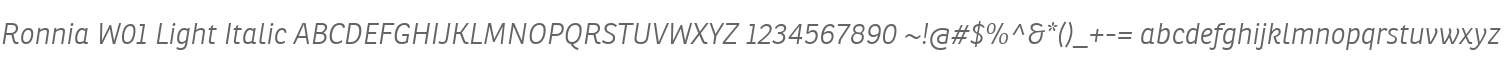 Ronnia W01 Light Italic