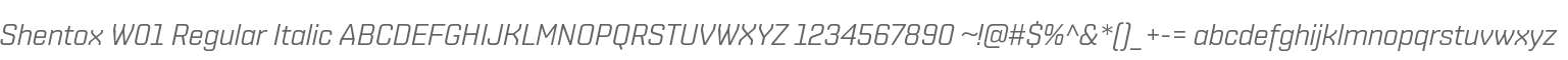 Shentox W01 Regular Italic