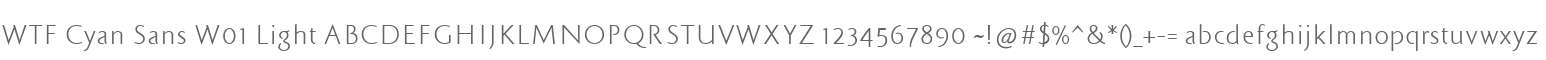WTF Cyan Sans W01 Light