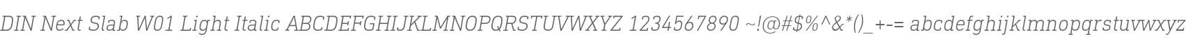 DIN Next Slab W01 Light Italic