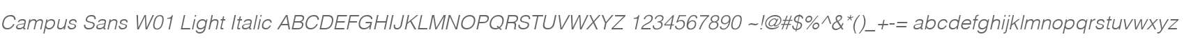 Campus Sans W01 Light Italic