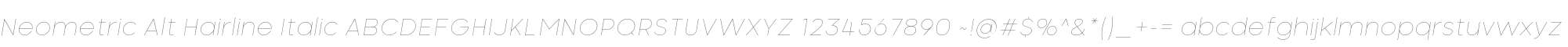 Neometric Alt Hairline Italic