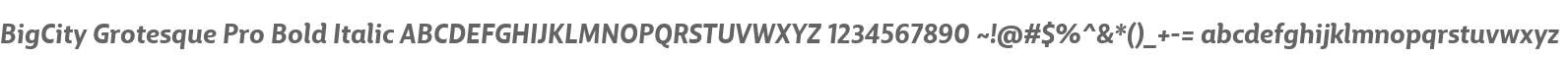 BigCity Grotesque Pro Bold Italic