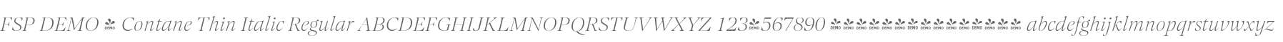 FSP DEMO - Contane Thin Italic
