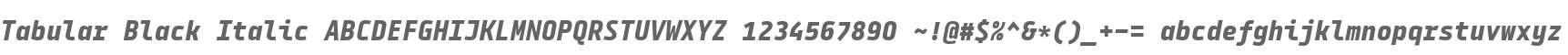 Tabular Black Italic