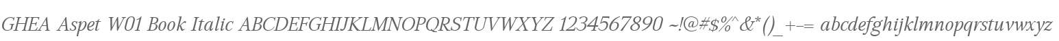 GHEA Aspet W01 Book Italic