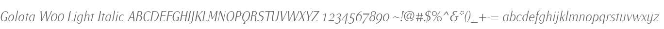 Golota W00 Light Italic