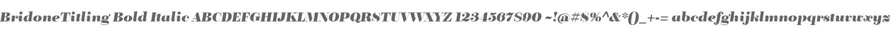 BridoneTitling Bold Italic