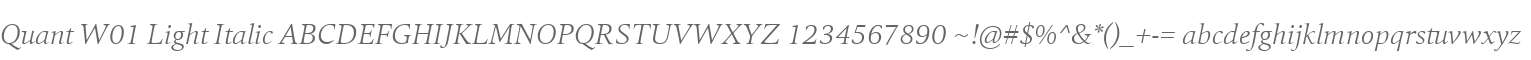 Quant W01 Light Italic