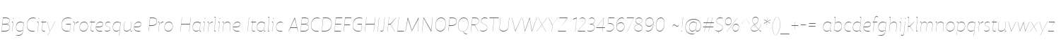 BigCity Grotesque Pro Hairline Italic