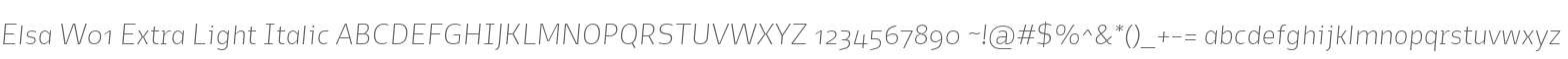 Elsa W01 Extra Light Italic