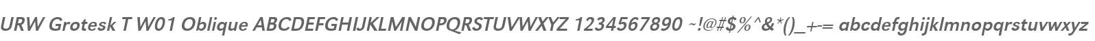 URW Grotesk T W01 Oblique
