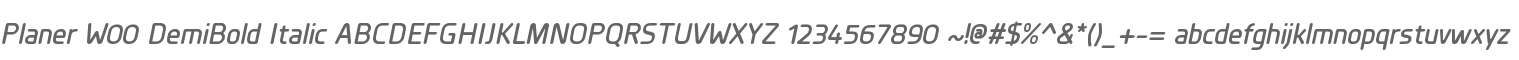 Planer W00 DemiBold Italic
