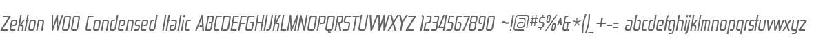 Zekton W00 Condensed Italic