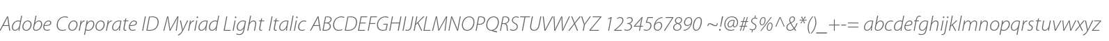 Adobe Corporate ID Myriad Light Italic