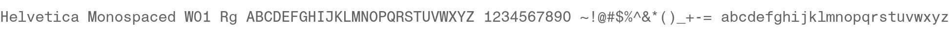 Helvetica Monospaced W01 Rg