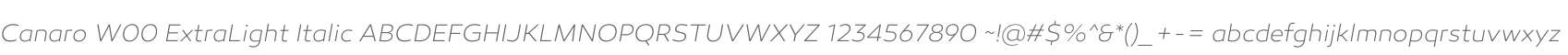 Canaro W00 ExtraLight Italic