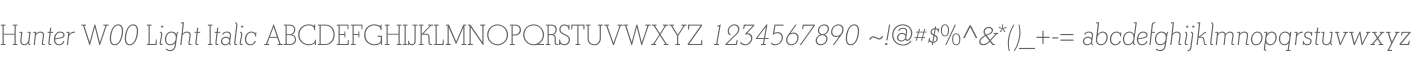 Hunter W00 Light Italic