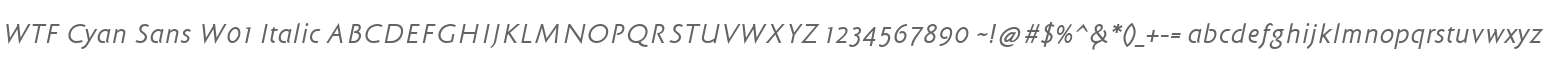 WTF Cyan Sans W01 Italic