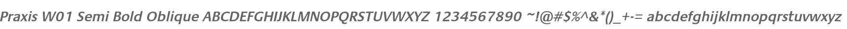 Praxis W01 Semi Bold Oblique