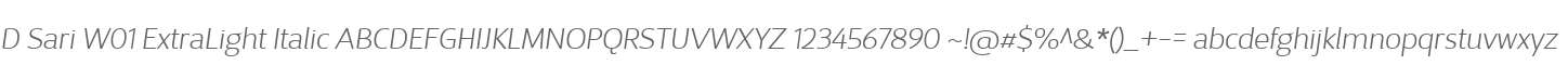 D Sari W01 ExtraLight Italic