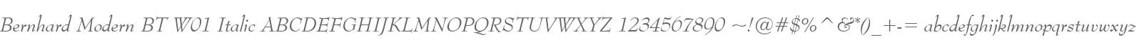 Bernhard Modern BT W01 Italic