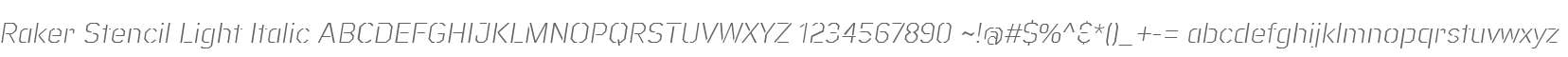 Raker Stencil Light Italic