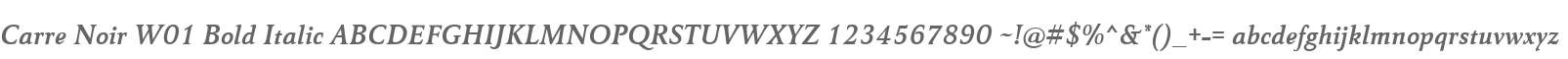 Carre Noir W01 Bold Italic