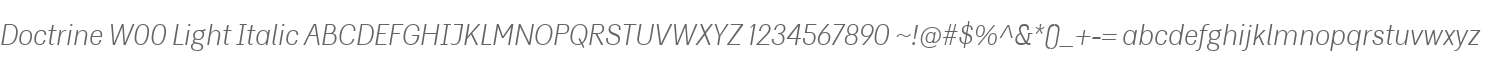 Doctrine W00 Light Italic
