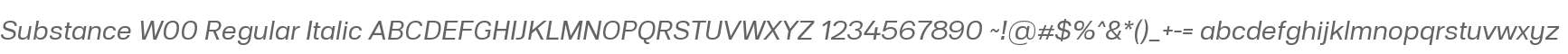 Substance W00 Regular Italic