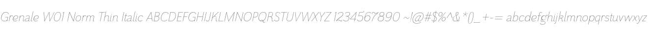 Grenale W01 Norm Thin Italic