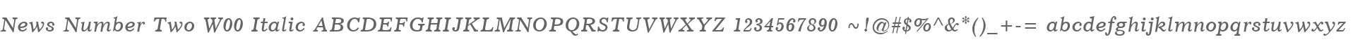 News Number Two W00 Italic