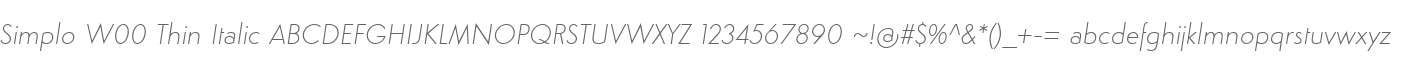 Simplo W00 Thin Italic