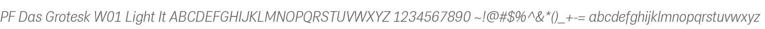 PF Das Grotesk W01 Light It