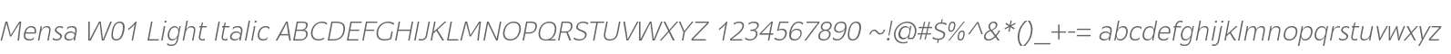 Mensa W01 Light Italic