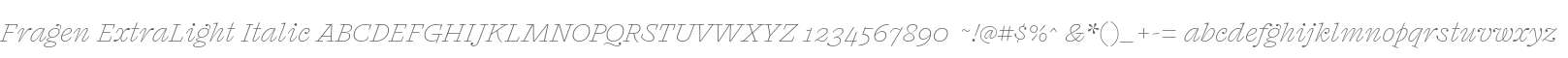 Fragen ExtraLight Italic