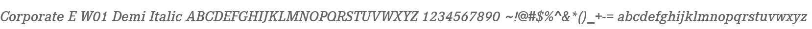 Corporate E W01 Demi Italic
