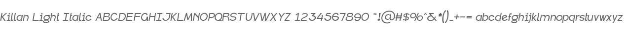Killan Light Italic