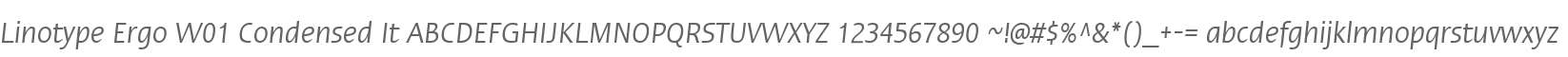 Linotype Ergo W01 Condensed It