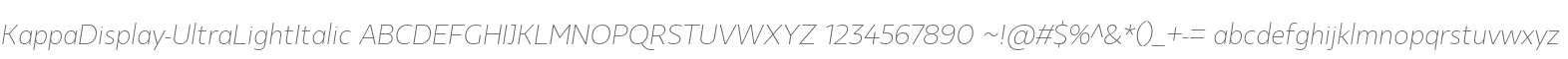 KappaDisplay-UltraLightItalic