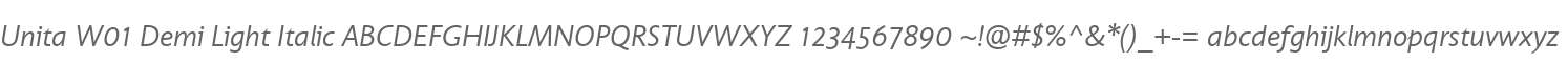 Unita W01 Demi Light Italic