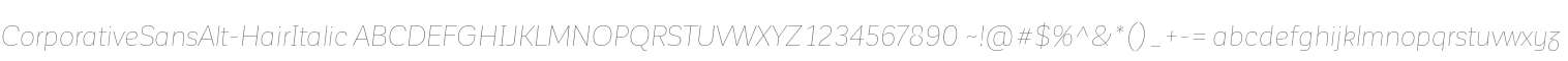 CorporativeSansAlt-HairItalic