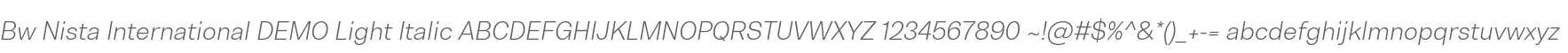 Bw Nista International DEMO Light Italic