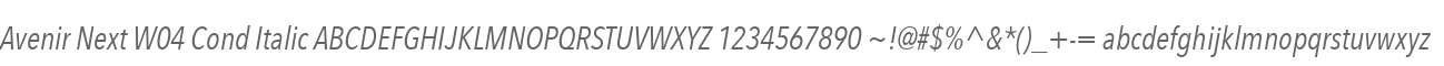 Avenir Next W04 Cond Italic