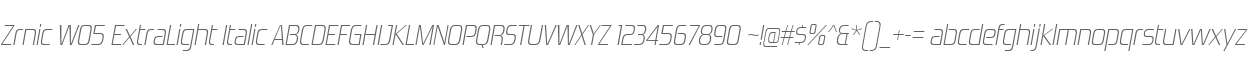 Zrnic W05 ExtraLight Italic