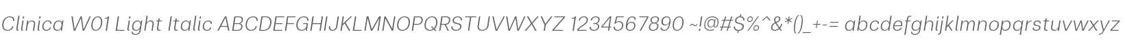 Clinica W01 Light Italic