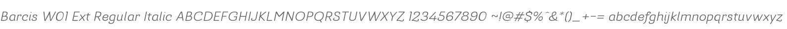 Barcis W01 Ext Regular Italic