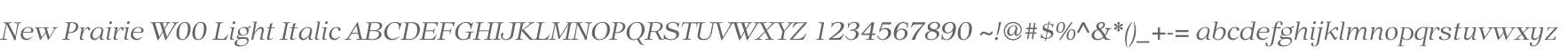 New Prairie W00 Light Italic