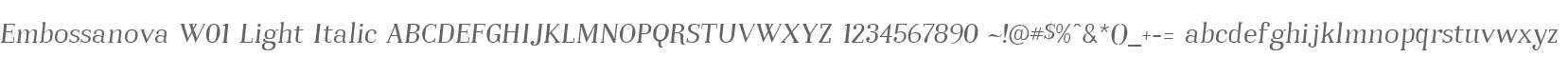 Embossanova W01 Light Italic